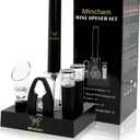 Air Pressure Wine Bottle Opener with Foil Cutter, Wine Aerator Pourer, 2 Vacuum Wine Stoppers, Storage Base (6 PCS), Corkscrew Wine Opener, The Best Wine gifts for Wine Lovers (Black 6 in 1)