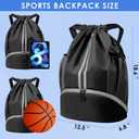 BROTOU Soccer Bags, Football Backpack, Volleyball Bag, Drawstring Backpack with Ball and Shoe Compartment, Football bags for Equipment Swim Gym Bag