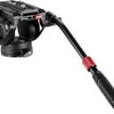 NEEWER Video Tripod Fluid Head with Quick Release Plate, Telescopic Handle & Scaled Base (75mm Dia.) Heavy Duty, Max Load 17.6lb/8kg for Video Cameras and DSLR Cameras