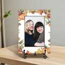 Autumn Leaves Pumpkin Wooden Photo Frame, 4x6 Picture Frame with Stand for for Fall Gifts Desktop Use, Home Office Desk Decorations, Appreciation Gifts For Dad, Mom, Grandparents