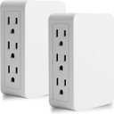 Plug in Outlet Extender,6 Grounded Outlet to The Side,Wall tap Side Access Adapter,Electrical Wall Plug,UL Listed,2 Pack