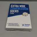 Doctor's Select 3 Pairs Plus Size Compression Socks Wide Calf - Up to 6XL | 20-30 mmHg Compression Socks for Women Wide Calf | Black