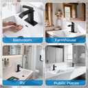 Matte Black Bathroom Faucets, Waterfall Bathroom Sink Faucet Modern Single Handle Bathroom Faucte 1 or 3 Hole, RV Mixer Tap Vanity Faucet - Includes Pop-up Drain Supply Hoses Deck Plate