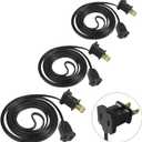 3 Pack Black Extension Cord 6 Feet Polarized Halloween Christmas Extension Cord 2 Prong with Polarized Plug for Connect/Extend Halloween Christmas Light, 5Amps, 120Volt, 432Watt (Total 18 Feet)