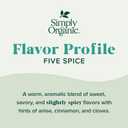 4 x Simply Organic Five Spice Powder, 2.01 Ounce, Cinnamon, Fennel Seed, Cloves, Star Anise & White Pepper, Non GMO, Kosher, BB June 2028