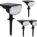 E ENERGETIC LIGHTING Solar Lights Outdoor Waterproof IP68, 4 Lighting Modes Solar Powered Garden Yard Spot Solar Lights for Christmas Outside Landscape- 4 Pack (Daylight)