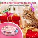 Cat Puzzle Toys Games Level 3 in 1 with Track Balls, Feather Teaser & Treat Feeder | Non-Slip Base | Mental Stimulation Enrichment for Indoor Cat, Dogs | Kitty Gift, Pink