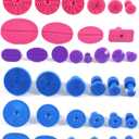 Car Body Dent Removal Pulling Tabs 36Pcs Different Size Dent Repair Puller Tabs Paintless Repair Kits Puller Glue Tabs Puller Tabs Dent Suction Cup