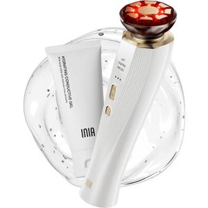 INIA 3-In-1 Red Light Therapy for Face and Neck Beauty Device for Puffiness & Skin Firming Skincare Tool (White)