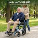 Lightweight Wheelchair for Adults, Transport Wheelchair Foldable Chair, Portable Ultra Light for Seniors, Elderly and Disabled (Magenta)