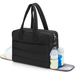 Breast Pump Bag with Insulated Breast Milk Cooler Pocket, Fits Spectra S1/S2 & Most Pumps, Water Resistant Work & Travel Tote with 15.6" Laptop Sleeve, Stroller Straps, Luggage Sleeve & Ice Pack