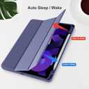 Akkerds Compatible with iPad Air 11 Inch Case 8th/7th/6th Generation (M4/M3/M2) 2026/2025/2024, for iPad Air 5th/4th Generation Case 10.9 Inch 2022/2020 with Pencil Holder[Auto Sleep/Wake],Lightpurple