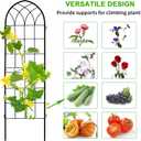 LZRS 4 Pack 71x20in Rustic Iron Arch Decoration Garden Trellis with Black Metal Coating Perfect for Supporting Climbing Plants Outdoor, Roses, Vines, Flowers, and Vegetables.