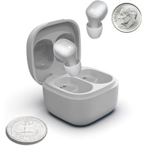 Coby Mini True Wireless Bluetooth Earbuds, Lightweight in-Ear Wireless Headphones for Work or Travel, 12 Hours of Playtime, 10-Meter Range, Earbud Gels and Charging Case Included, White