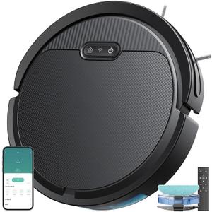 V3 Robot Vacuum 3 in 1 Robot Vacuum Cleaner, Self-Charging, 120 Min Runtime, 5000Pa, 2.99" Thin, Support 2.4GWifi/ Alexa/App, for Pet Hair,Carpet,Hard Floor (Black)