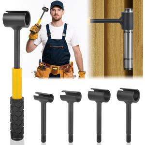 4 in 1 Door Hinge Adjustment Tool, Heavy Duty Door Hinge Wrench, Multi-Size Door Gap Adjustment Tool with Non-Slip Handle, Hinge Doctor Wrench Hinges Bender Tools for Residential and Commercial