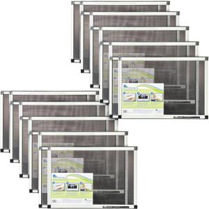 Fenestrelle Expandable Window Screen  15 H  2140 W Horizontal, 2Way Adjustable Window Screen with Flame Resistant Fiberglass Mesh, Pack of 10