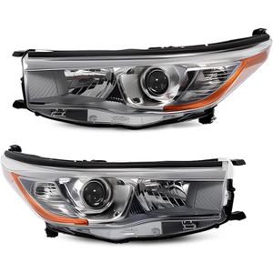 811500E250 811100E250 Halogen Headlight w/o Bulbs Compatible with 2014-2016 Highlander LE Plus/LE/Limited/XLE Driver & Passenger Side