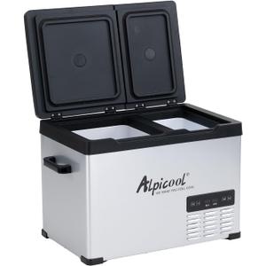 Alpicool CHS45 Dual Temperature Control 12 Volt Refrigerator 33 Quart Portable Car Fridge Freezer (-4F~68F) for Truck,RV,Camping and Travel