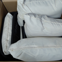 Generic Modern 2-Piece Chair with  Rope Patio Furniture Set, Outdoor Furniture with Acacia Wood Cool Bar Table with Ice Bucket, Deep Seat Patio Conversation Set with Two Stools for Backyard Porch Balcony (Black & Beige)