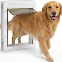 Dog Door for Large Dogs, X-Large Aluminum Frame Pet Door with 2-Way Lock, Easy Install on Interior Door/Screen/Wall, Weatherproof Magnetic Flap (X-Large, White)