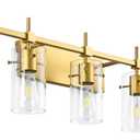 SOLFART Gold Vanity Light Fixtures Bathroom Lighting Over Mirror Wall Lights 5 Lights Bathroom Light