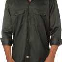 Dickies Men's Long Sleeve Work Shirt (X-Large, Olive Green V1)
