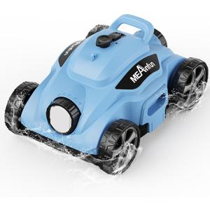 2024 Upgraded Robotic Vacuum Cleaner for Inground Pool, MAX Last 110 Mins & Clean 1076 Sq. Ft for Above Ground and Inground Pool Robot - 5800mah Automatic Parking Pools Cleaning Tools Blue
