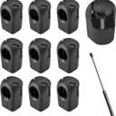10 Pcs Gas Strut End Fittings for 10mm Ball-Stud, Fits Universal Rear Cover Lid Lift Supports, M6 Female Thread Brass Insert, Tonneau Cover Prop Rod End Fittings RT-60-00008