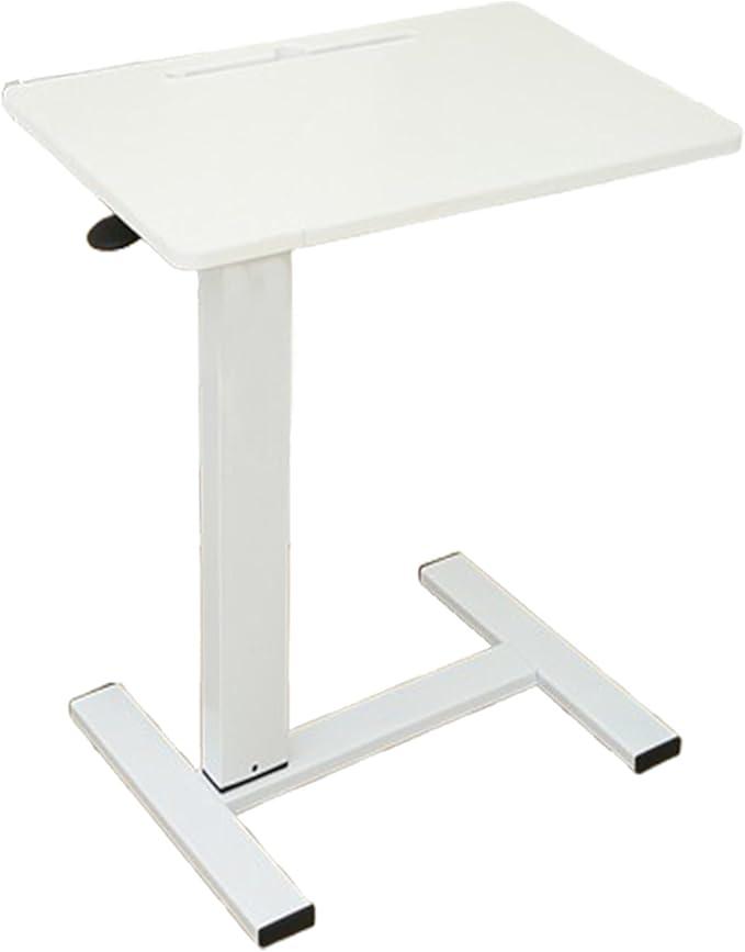 C End Table with Silent Wheels Adjustable Height Rolling Side Desk Stable Load-Bearing TV Tray Table Laptop Side Table for Small Space Couch Living Room and Bedroom(White)