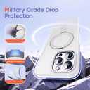 TIANLI Designed for iPhone 16 Pro Case with Magnetic Ring Stand [Compatible with Mag-Safe] [Military Drop Protection] Shockproof Translucent Phone Cover for iPhone 16 Pro 6.3",White