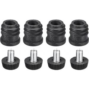 uxcell 4Pcs Inserts for Round Tubes with Leveling Feet, for 16mm/0.63" OD Round Tube, M6-1.0mm Thread Black Plastic Furniture Chair Blanking End Caps Insert Plugs