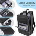 Backpack for Men Slim & Expandable Travel Laptop Backpack with USB Charging Port Water Resistant Anti-Theft Business Backpack Fits 17.3In Laptop for Commute Work College with Small BagBusiness Black