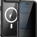 Lanhiem Magnetic for iPhone 17 Air Case Privacy, Waterproof Dustproof Case, [Built in Anti-Spy Screen Protector] [Fit for MagSafe] Heavy Duty Full Body Rugged Clear Cover for iPhone 17 Air 6.5 inch