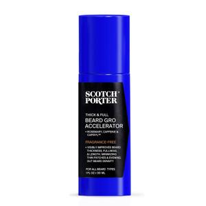 Scotch Porter Thick & Full Beard Gro Accelerator with Capixyl, Caffeine & Rosemary  Stimulates & Strengthens Follicles for a Thicker, Fuller Beard  1 oz