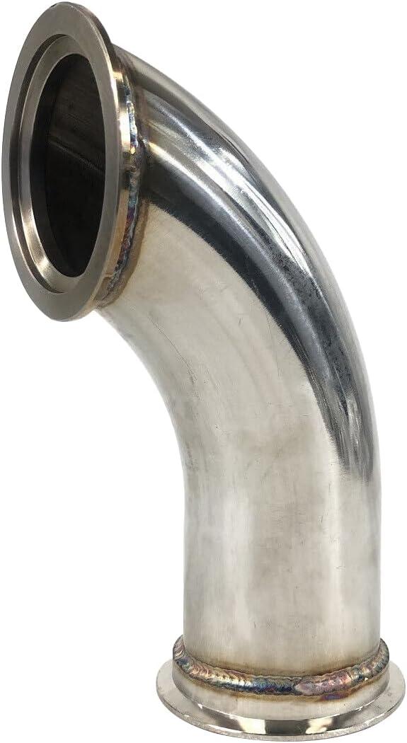 3" ID V-Band Turbo Stainless Steel 90 Degree Exhaust Elbow Adapter Piping Flange