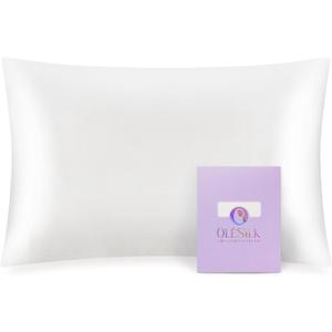 OLESILK Toddler 100% Mulberry Silk Pillowcase, Breathable Soft Smooth for Nursery Kids Night Sleeping, Silk Travel Pillow Cases with Hidden Zipper (1 Pack, Ivory, 13"x18")