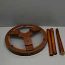 Small Round End Table, Side Tables for Patio, Mid Century Modern Rustic Accent Table with Solid Wood Legs, Reddish Brown Finish, Perfect for Bedroom, Living Room, Indoor Or Outdoor