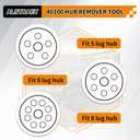 40100 Hub Remover Wheel & Brake Disc Removal Tool Kit Compatible with 5 6 8 Hub Assemblies Black