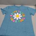 Happy to See Your Face Shirt: Women Funny Teacher T-Shirt First Day of School Shirts Groovy Back to School Tee Top(Cyan, Small)