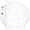 Toyvian Clear Piggy Bank Glass Animal Pig Money Bank Coin Box Money Saving Jar Cash Bills Glass Jar Change Box for Kids Adults, 14.00X10.50X9.00CM