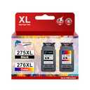 GoToners 275XL 276XL Compatible for Canon Ink PG-275 and CL-276 XL Ink Cartridges Combo Pack Work with PIXMA TR4720 TS3720 TS3522 TS3520 TS3722 TS3500 TR4722 TR4723 TR4700 Printer (1 Black, 1 Color)