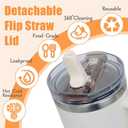 2 Pack 30 oz Tumbler Detachable Flip Straw Lid Replacement Fit for Stanley Quencher ProTour,Leak Proof Lid Compatible with Stanley Cup,No Spill Flip Top Tumbler Cover for Stanley Cup Accessories