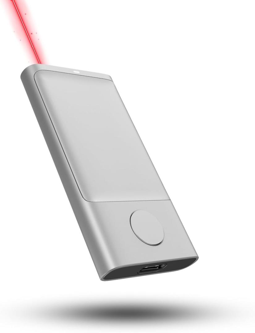 CheerTok Enhanced Design Bluetooth Touchpad Air Mouse Presentation Clicker, Wireless Presentation Remote with Red Laser Pointer for iPad, iPhone, Androids, Tablets, Mac, Windows (Silver)