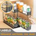 SpaceAid Pull Out Spice Rack Organizer for Cabinet, Heavy Duty Slide Out Seasoning Kitchen Organizer, Cabinet Organizer, with Labels, 5.2" W x10.75 D x10 H, 2 Drawers 2-Tier