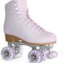 Roller Skates for Women or Men with Height Adjustable Rubber Stoppers Retro Suede Quad Roller Skates for Outdoor and Indoor (9, PURPLE)