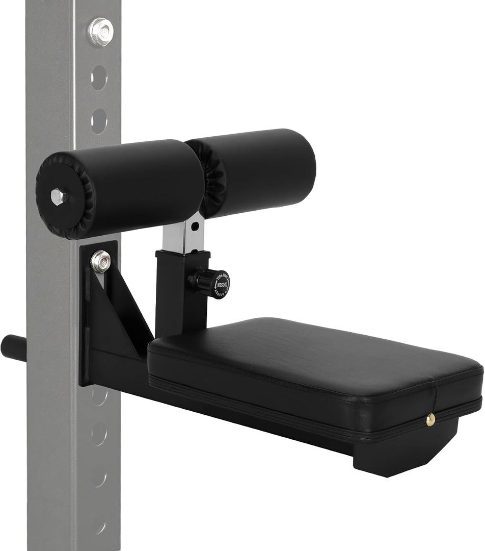 LAT Pulldown Seat with Adjustable Leg Support, 42mm Thickened PU Cushion, Heavy Duty Steel Structure for Home Gym Upper Body Strength Training, 4-Level Height 22.5-30cm, Universal 26mm Hole