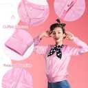 AOTHSO 1950s Pink Satin Jacket with Headband Scarves Earrings Glasses for Women 8 Pieces Halloween Adults Cosplay Costume Set