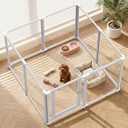 Clear Acrylic Dog Play Pen Indoor (White, 23.6H, 8)