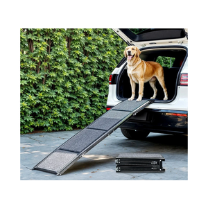 Dog Ramp for Car, 67" Folding Pet Ramp for Large Dogs up to 200 lb, 17" Wide Car Ramp for Dog, Portable Pet Stair Ramp with Nonslip Rug Surface, Outdoor Dog Ramp for Truck SUV High Bed Couch